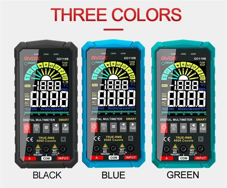 2. Digital multimter black blue green silicon case