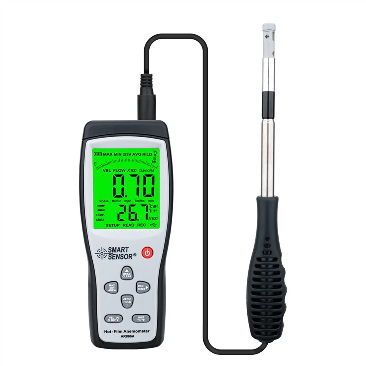 Anemómetro digital USB de película caliente con estrofa de datos