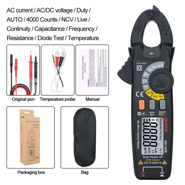 Digital Mini Clamp Meter 4000 Counts