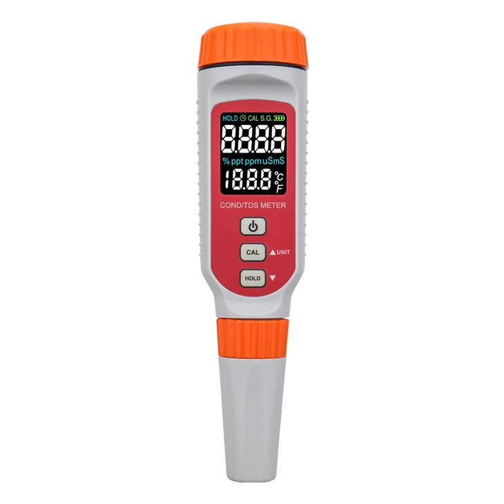 Medidor de temperatura TDS de conductividad recargable 3 en 1