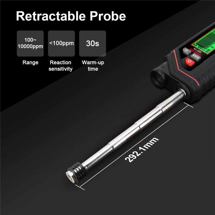 Rechargeable Natural Gas Detector With Extendable Probe