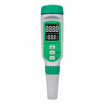 Medidor de salinidad digital LCD en color recargable